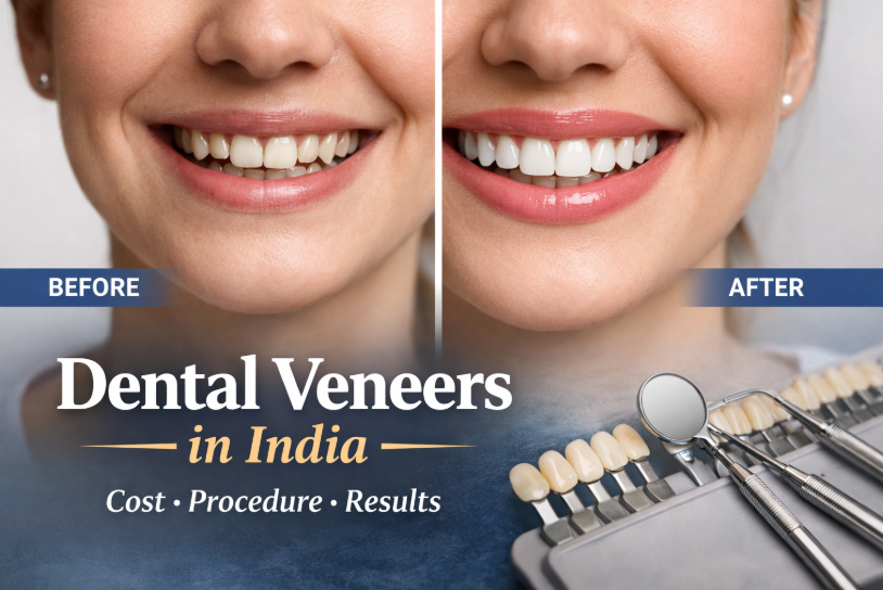 Dental veneers before and after smile transformation in India
