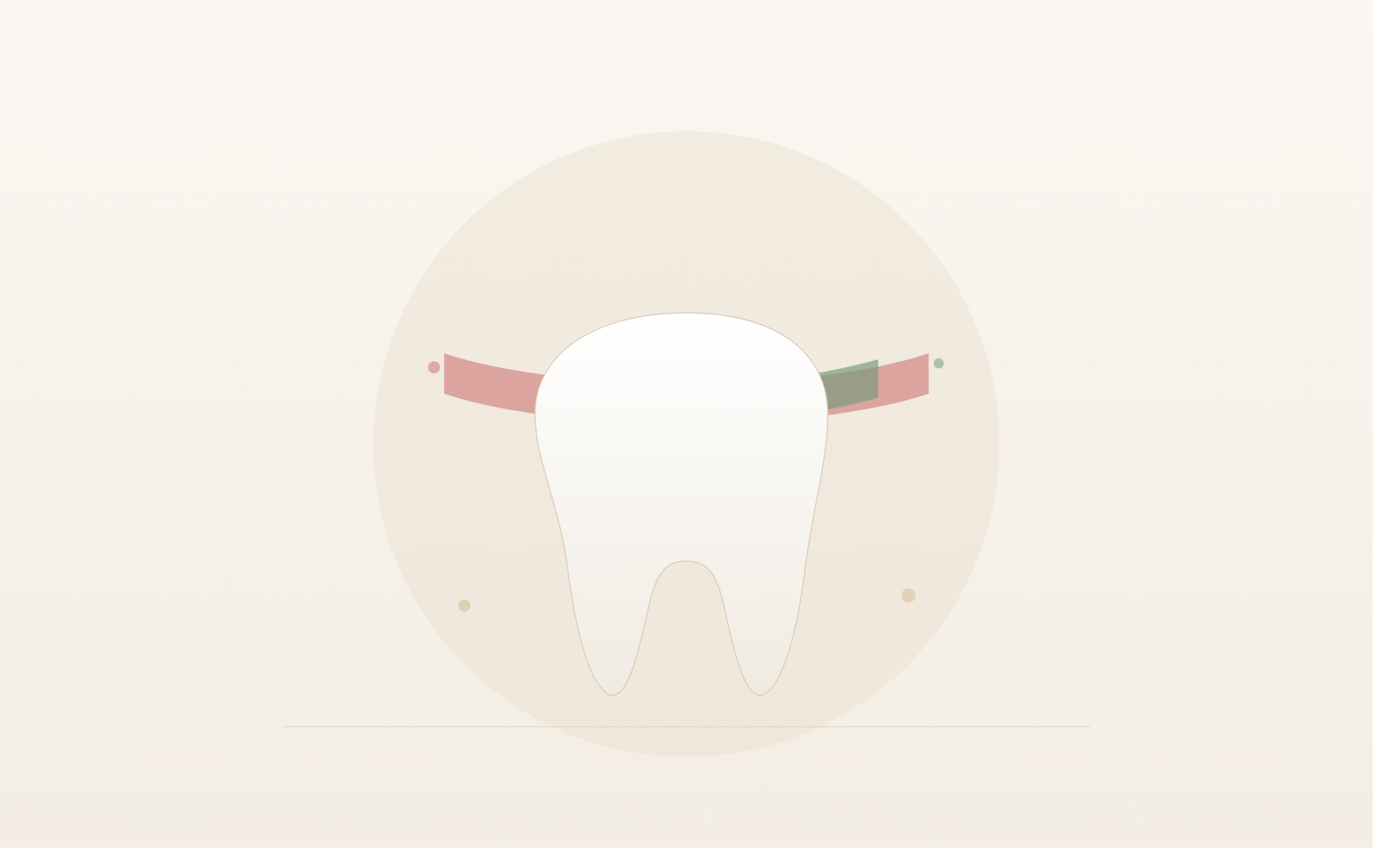Illustration of a single tooth emerging from a gum line that shifts from inflamed red on one side to healthy green on the other, symbolizing the transition from gum disease to gum health.